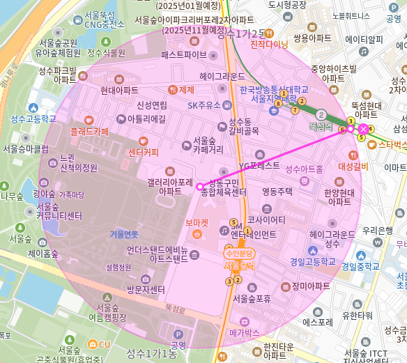 성수동 월주차 뚝섬역&서울숲역 더블역세권 단일주차 *직장인 추천*