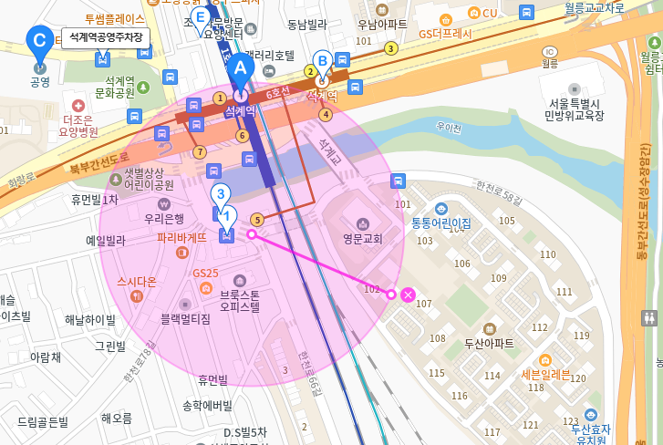 석계역 월주차_5번 출구에서 가까운 월주차장 이용해보세요
