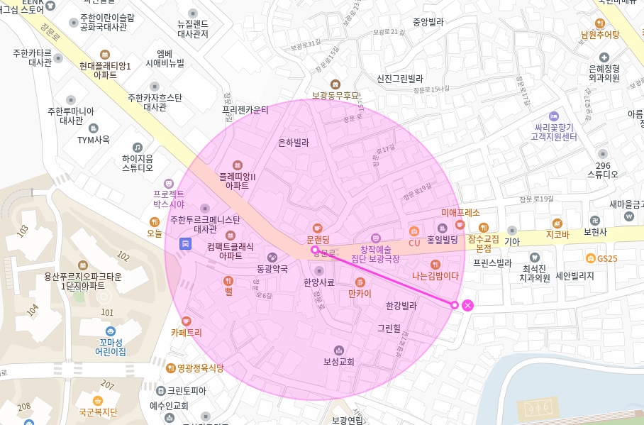 보광동 월주차_보광동 인근 대사관들에 가까운 월주차장 소개