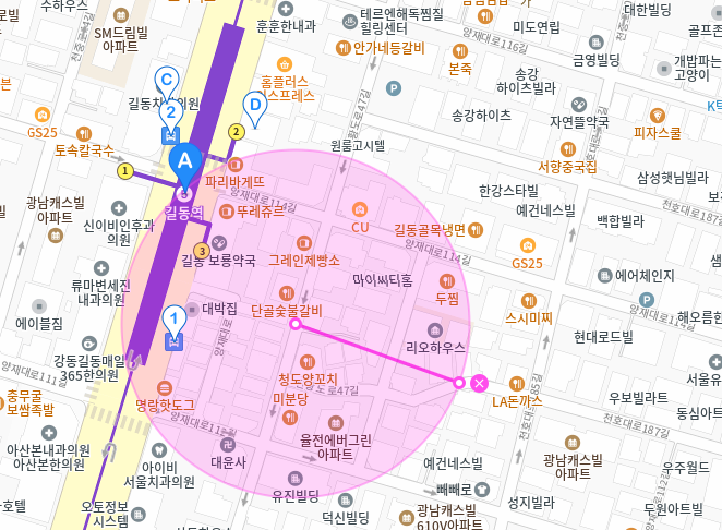 길동 월주차_길동역 3번출구 초역세권 24시간 월주차장 소개