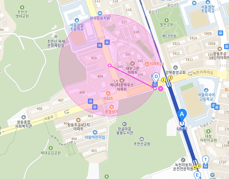 녹천역 월주차_1번 출구 앞에 위치한 24시간 월주차장 소개
