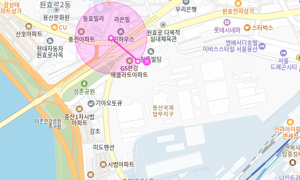 이촌동 월주차_용산국제업무지구 앞에 있는 기계식 월주차장