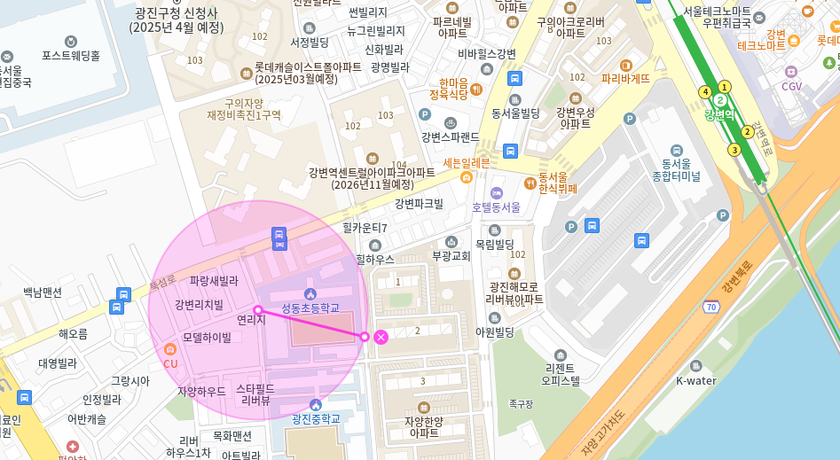 강변역 월주차_성동초등학교 옆에 위치한 월주차장 소개
