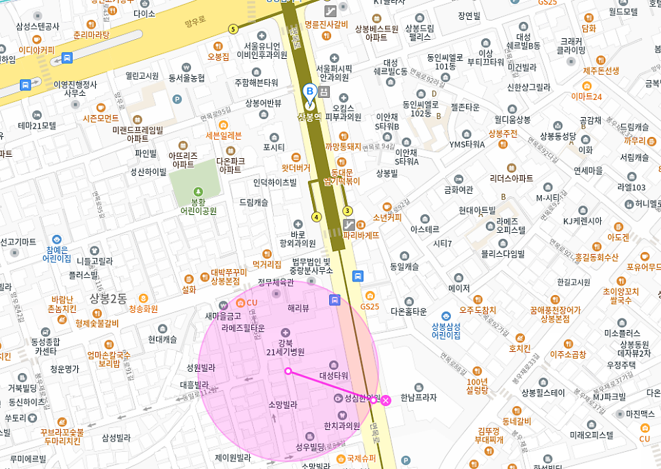 상봉역 월주차_4번 출구 방향 도보 5분이내 월주차장 추천