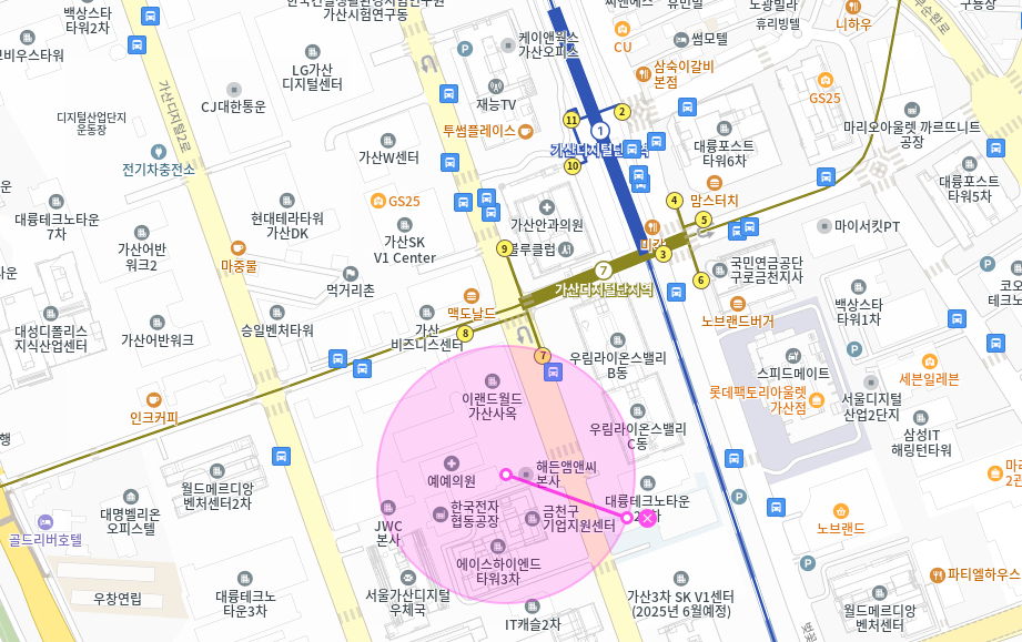 금천구 월주차_가산디지털단지역 도보 3분 거리에 있는 24시간 월주차장