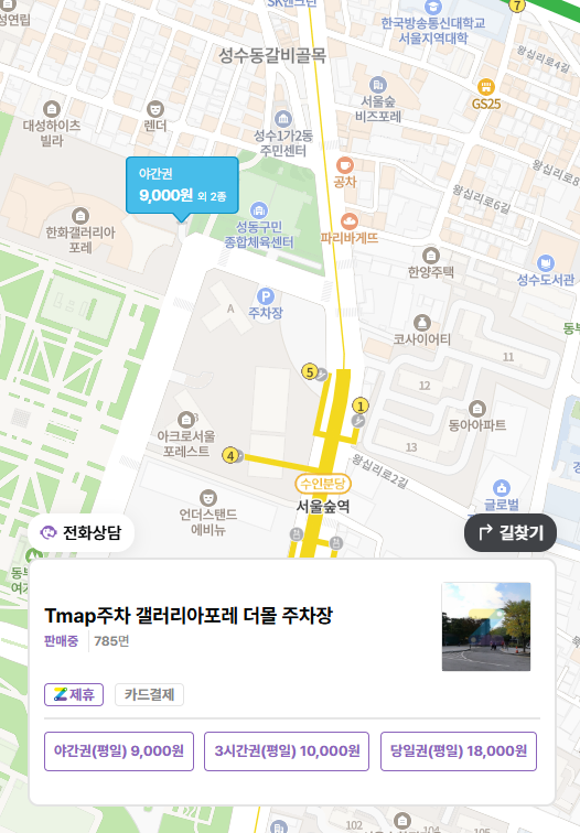 서울숲 주차장 피크닉 명소 추천, 장시간 주차 저렴한 갤러리아포레 주차장 할인권