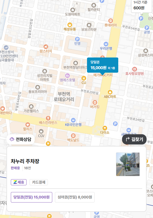 부천역 주차장 꿀팁! 로데오거리 인근 공영주차장과 민영주차장 2곳 할인권 요금 비교