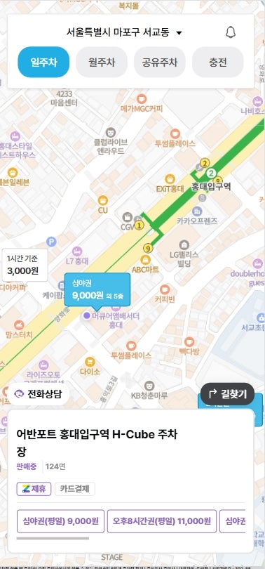 홍대입구역 주차장 공영주차장 민영주차장 할인권 요금 비교 조용한 카페 추천