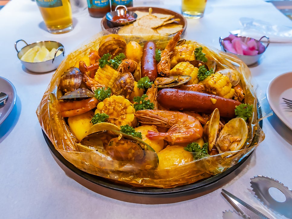 하단역 주차장 하단오일장 근처 저렴한 한국주차장 할인권 보일링시푸드 맛집 추천 정보