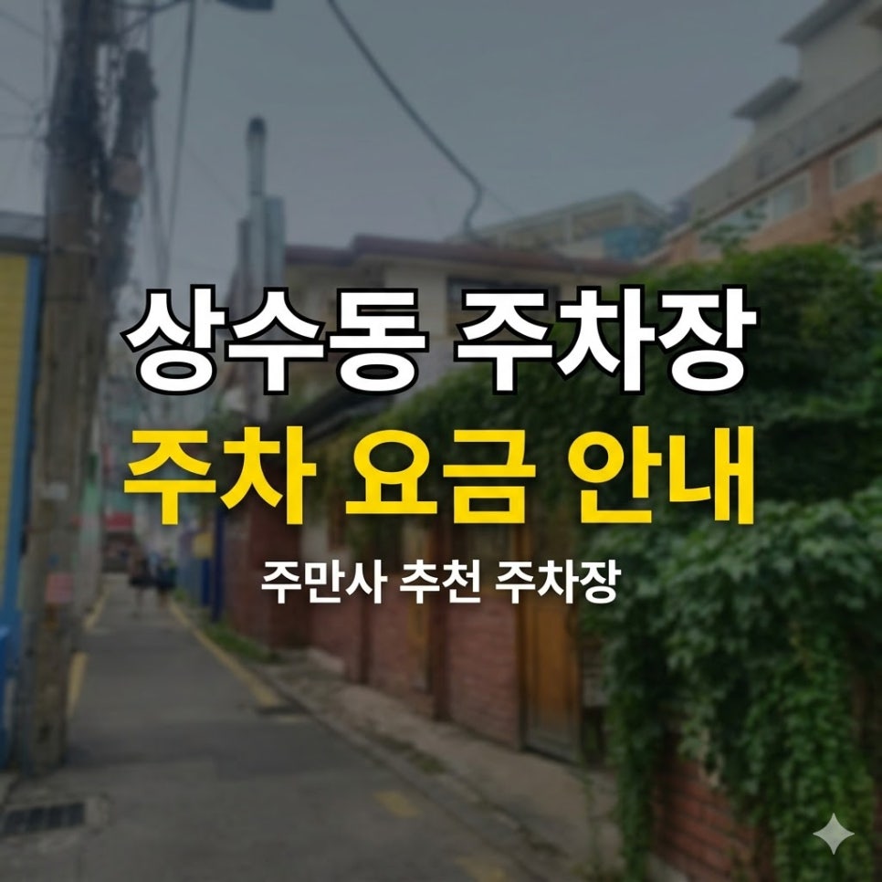 상수동 주차장 3곳 비교 | 카페거리 나들이 전, 평일 오전 2000원부터!