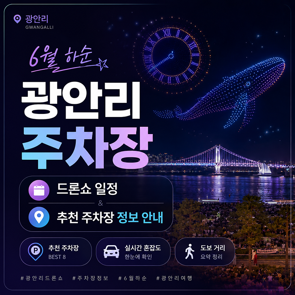 [광안리 주차장 꿀팁] 6월 드론쇼 역대급 라인업 BTS·마루는강쥐 X 주차 완벽 정리