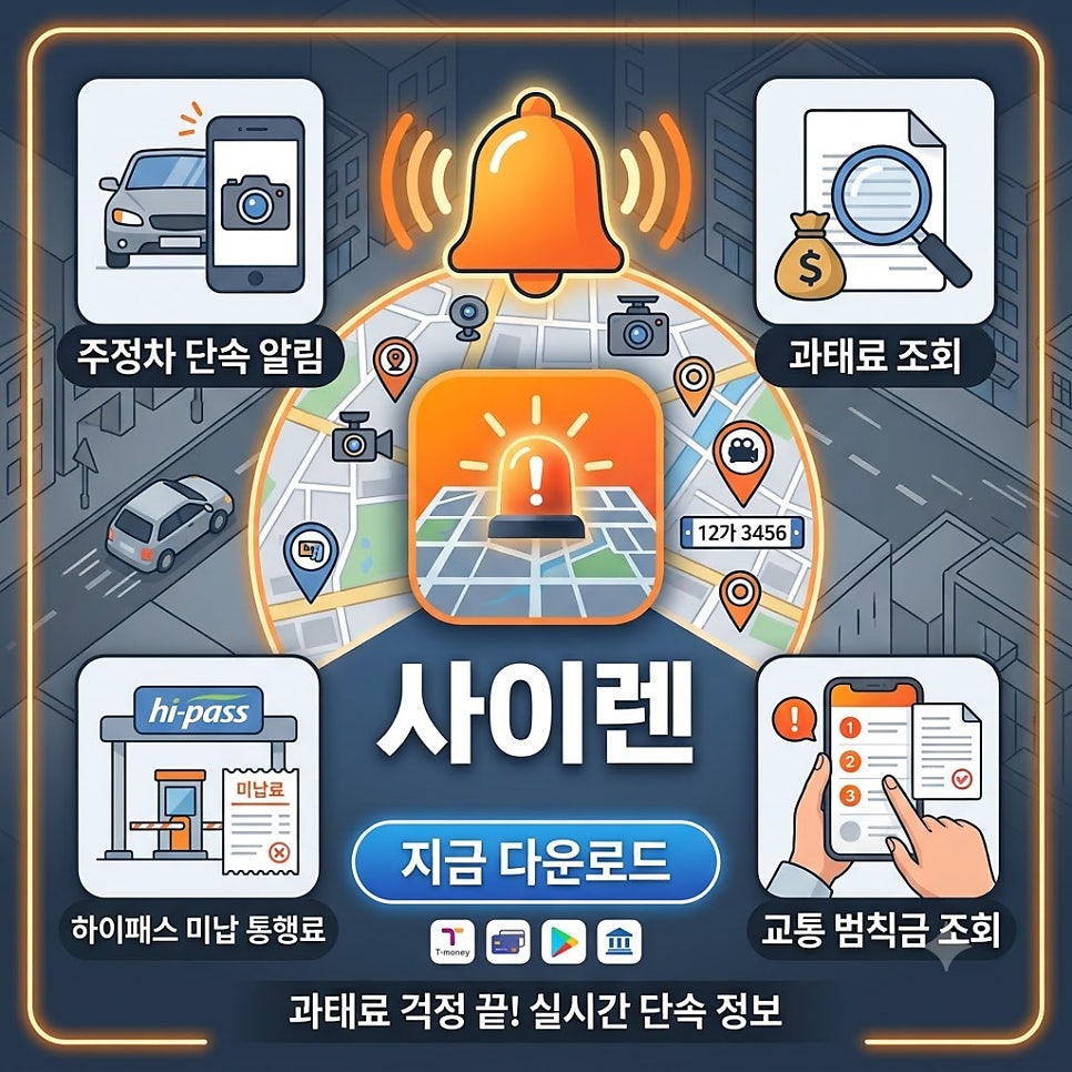 주정차 단속 알림부터 과태료 조회까지 한 번에! 운전자 필수 앱 ‘사이렌’ 대표 이미지