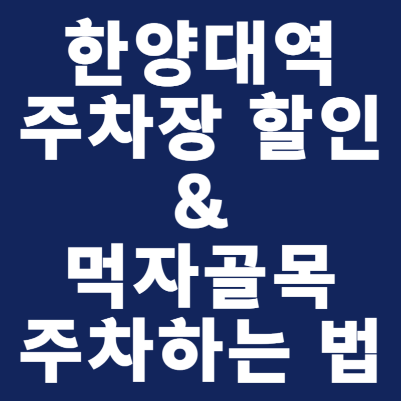 [공유] 한양대역 인근 주차장 할인 정보 | 왕십리 먹자골목 주차장 안내