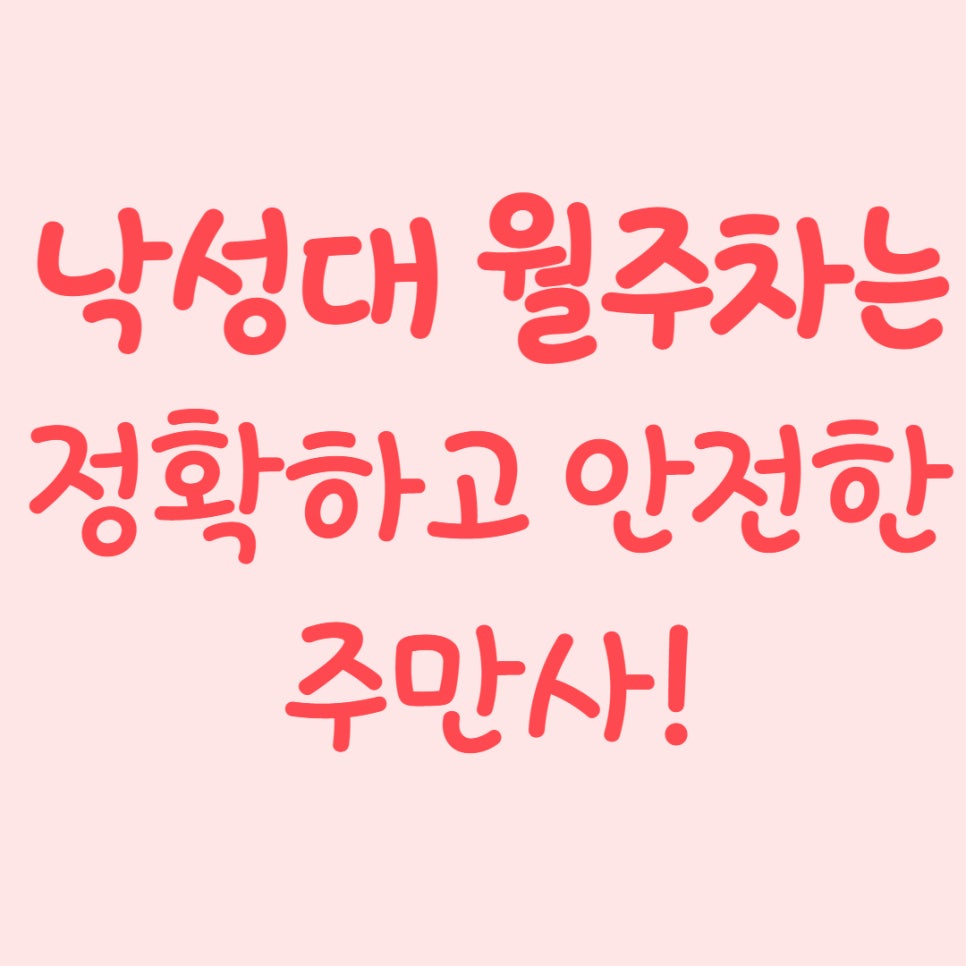 낙성대 월주차 ㅣ 정확하고 안전한 주만사 ㅣ 공영주차장 대기는 이제 안녕~ 대표 이미지