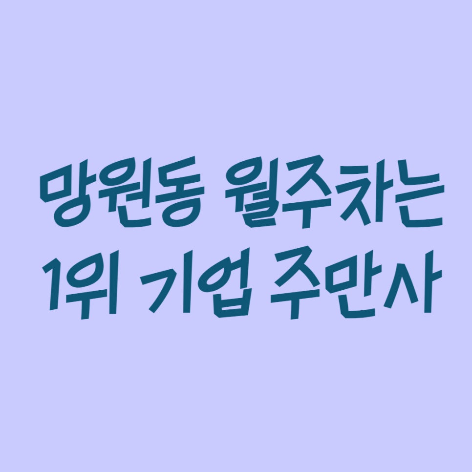 망원동 월주차ㅣ주차공유 1위기업 주만사로 대표 이미지