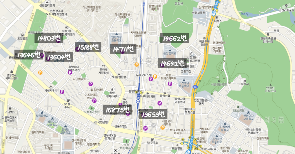 인천 부평구 월주차ㅣ부개동, 일신동, 십정동 월주차