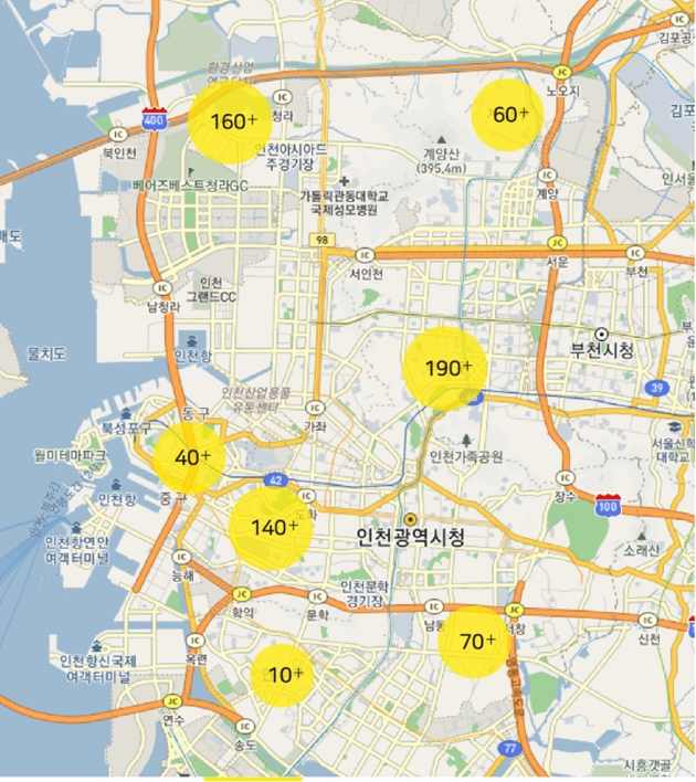 인천 부평구 월주차ㅣ부개동, 일신동, 십정동 월주차