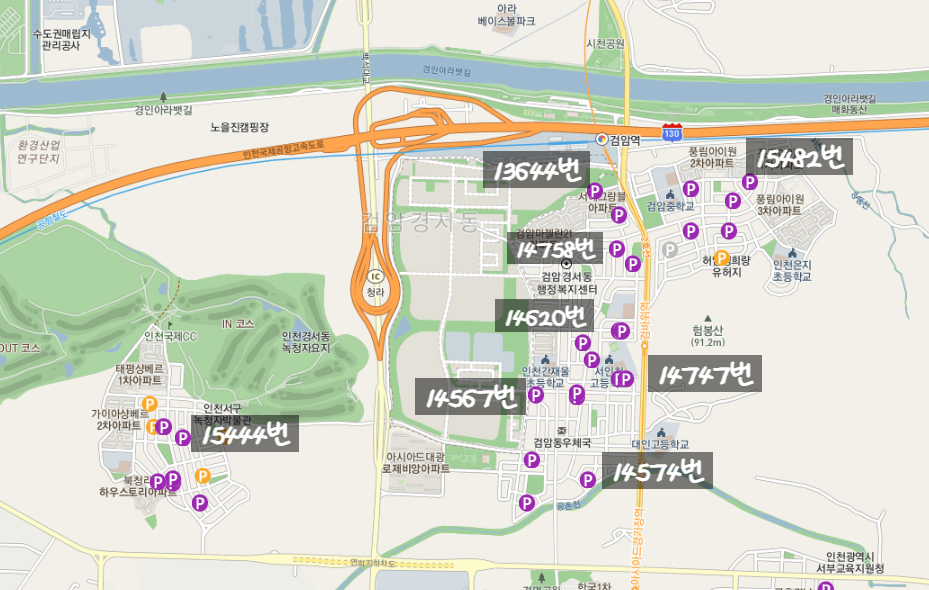 인천 서구 월주차ㅣ검암경서동, 연희동, 청라동, 가정동 월주차