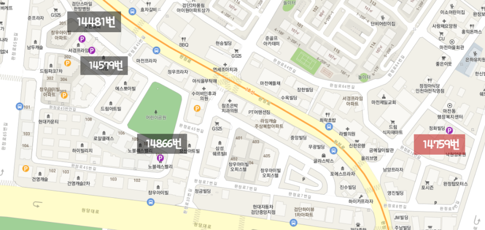 인천 서구 월주차ㅣ당하동, 마전동, 아라동 월주차