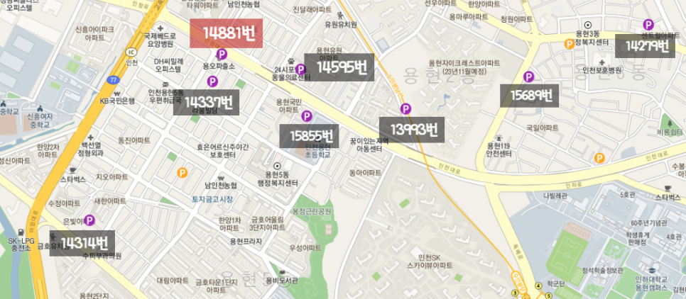 인천 미추홀구 월주차ㅣ용현동, 도화동,주안1동, 주안2동 월주차