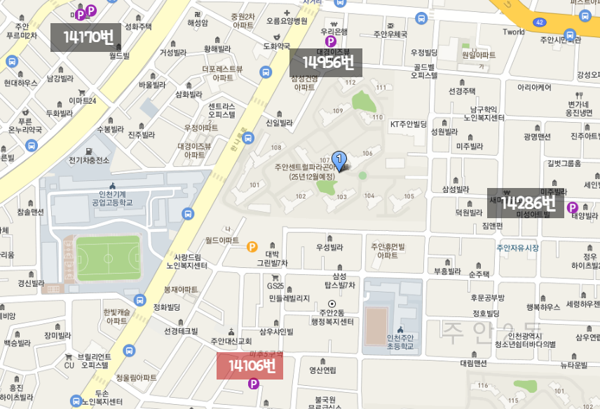 인천 미추홀구 월주차ㅣ용현동, 도화동,주안1동, 주안2동 월주차