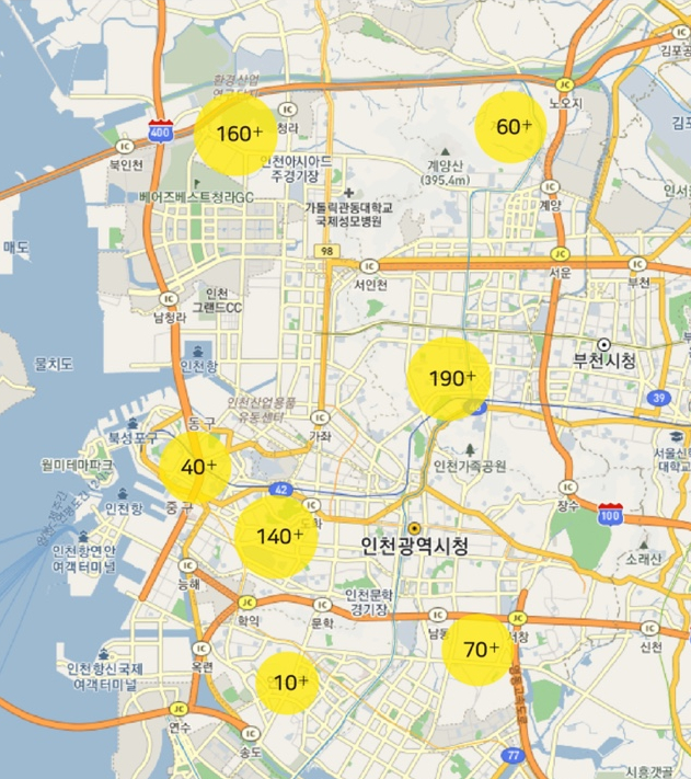 인천 미추홀구 월주차ㅣ용현동, 도화동,주안1동, 주안2동 월주차