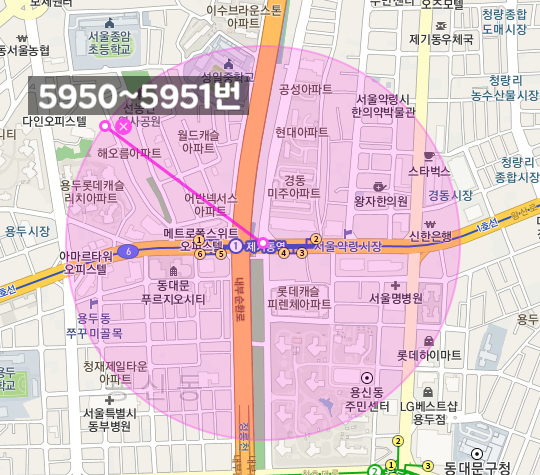 [자동매칭] 동대문구 용두동 인근 월주차 안내(어플에서 결제 후 이용 가능) 대표 이미지