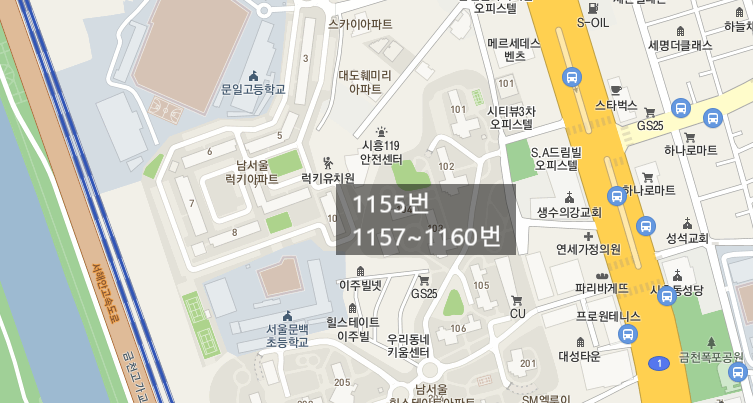 [자동매칭]금천구 시흥동 인근 월주차 안내(어플에서 결제 후 이용 가능) 대표 이미지