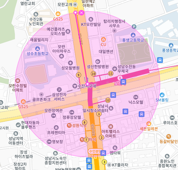 성남시 수정구 수진동 월주차, 모란역에서 도보 3분 거리!