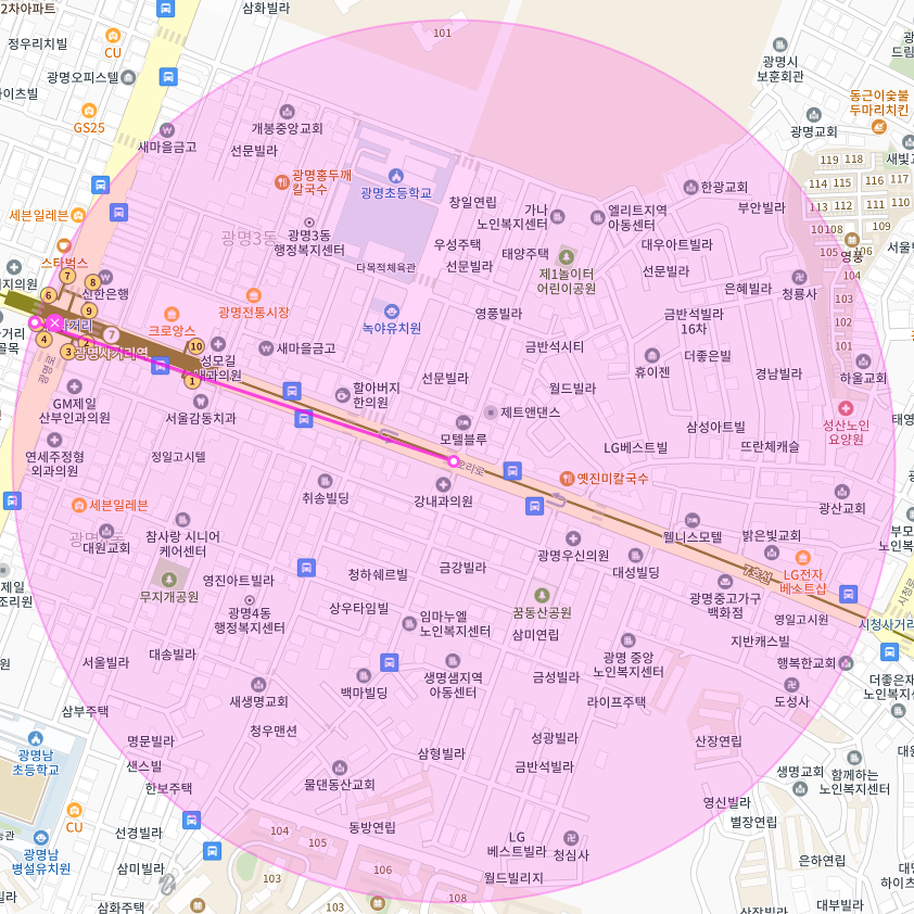 경기도 광명시 광명동 광명시장 광명사거리역 부근 월주차, 월정기권 | 주만사로 누리는 편안한 일상!!