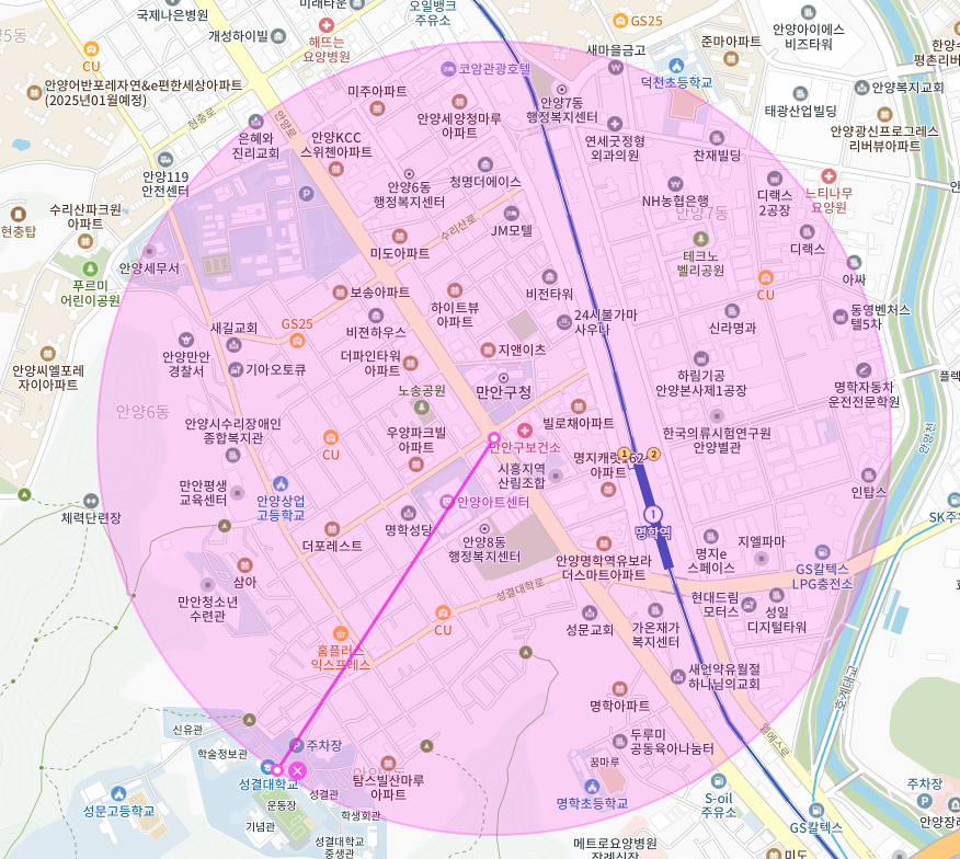 경기도 안양시 만안구 안양동 명학역 만안구청사거리 부근 월주차, 월정기권 | 반복되는 주차 이슈!! 주만사로 오세요!!