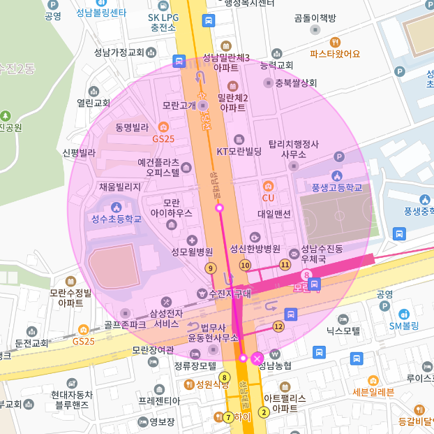성남시 수정구 수진동 월주차, 모란역 인근 3분 거리 역세권 이용가능!