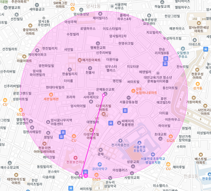 서울 천호초등학교 인근 주차장 | 주만사 강동구 암사동 월주차 | 평일 주간제