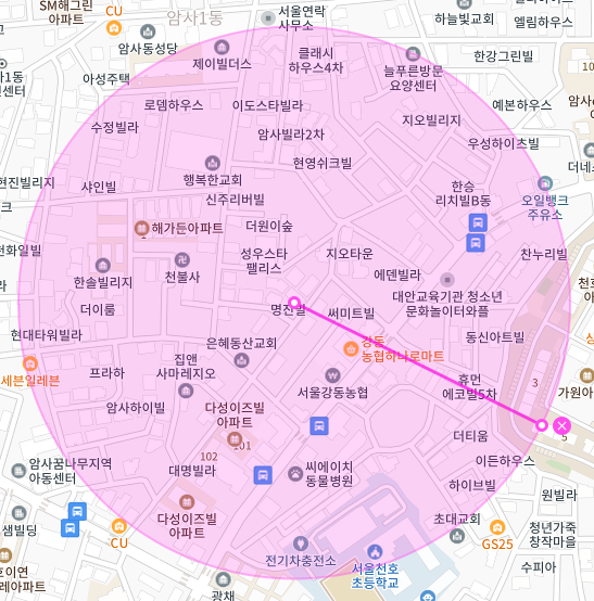 서울 강동구 암사동 | 월주차 정기권 | 주간 | 서울천호초등학교 인근 주차장
