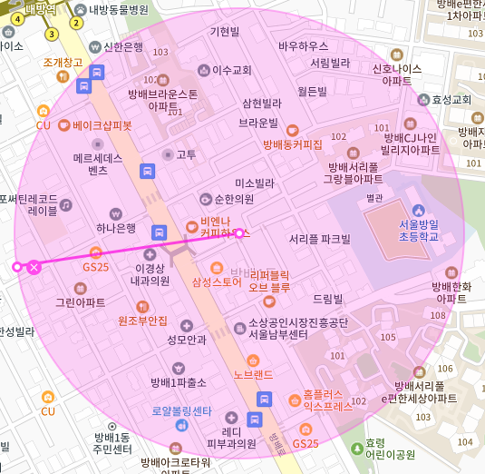 서울 서초구 방배동 | 월주차 정기권 | 야간 | 서울방일초등학교 인근 주차장