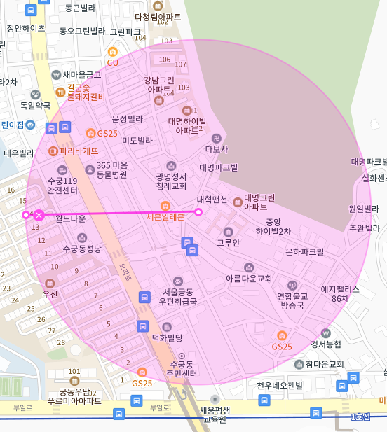 서울 구로구 궁동 | 월주차 정기권 | 전일제 | 수궁동 주민센터 인근 주차장