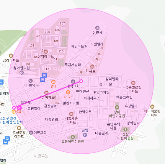 서울 금천구 시흥동 | 월주차 정기권 | 주간 | 산기슭공원 인근 주차장
