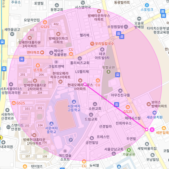 서울 서초구 방배동 | 월주차 정기권 | 주간 | 서문여고 인근 주차장