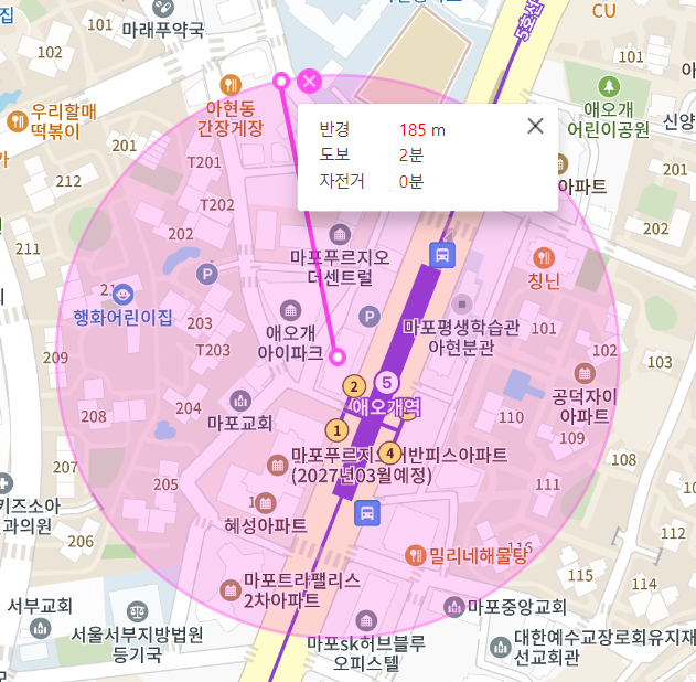 애오개역 월주차 아현 중학교 인근 기계식 주차장