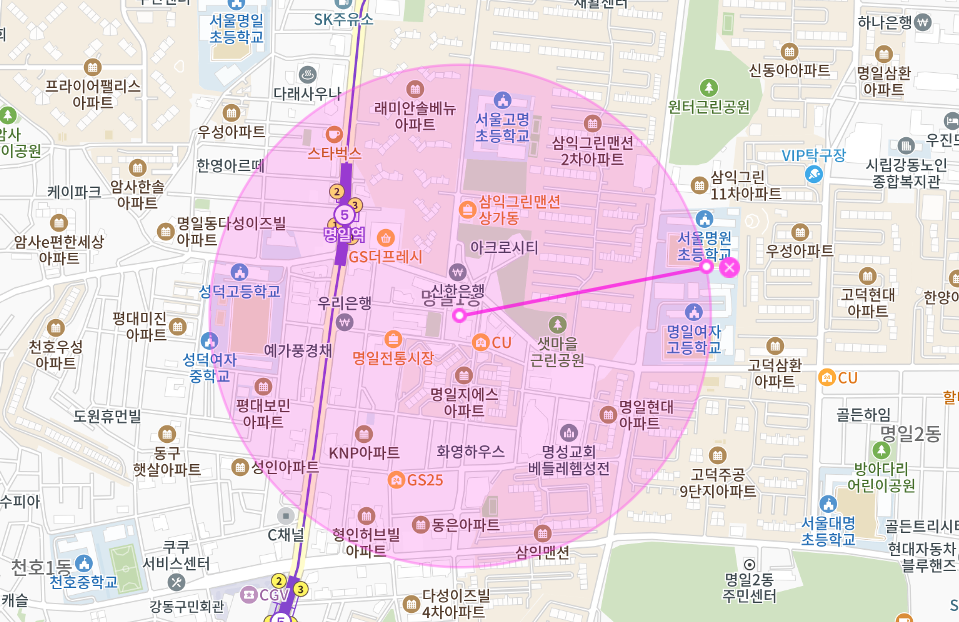 명일동 월주차 _ 지정석에 단일 주차가 가능한 명일역 역세권 월주차장
