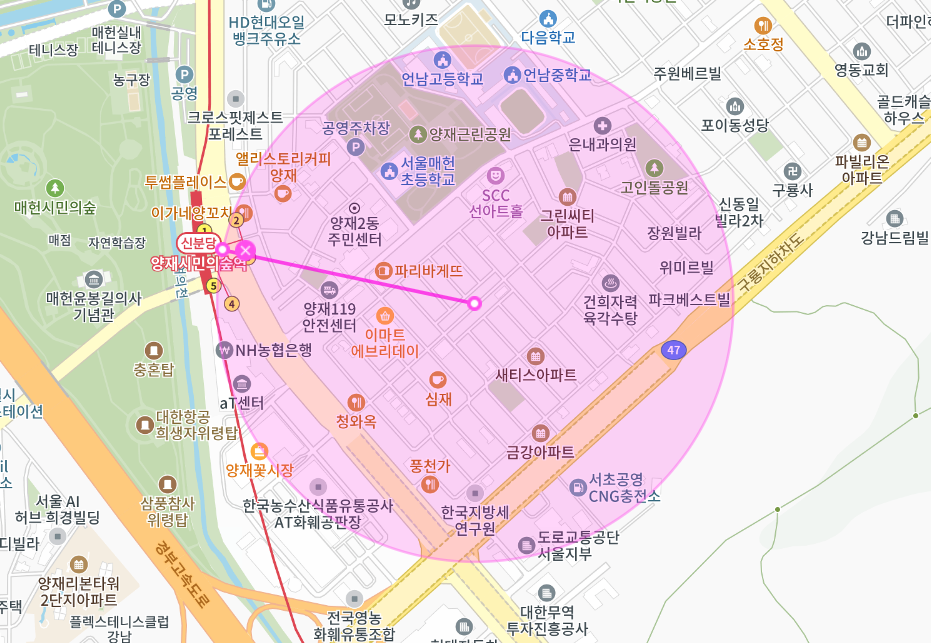 양재동 월주차 _ 양재시민의숲역 근처에 지정석 단일주차가 가능한 월주차가 있다고?
