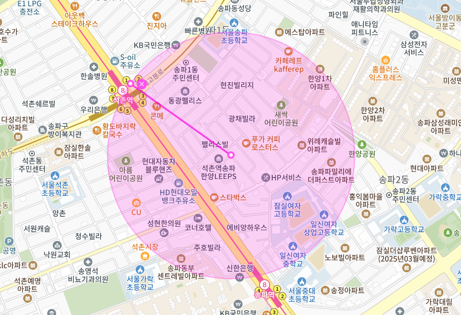 송파동 월주차 _ 더블 역세권 주자장_송파역과 석촌역에서 모두 이용 가능