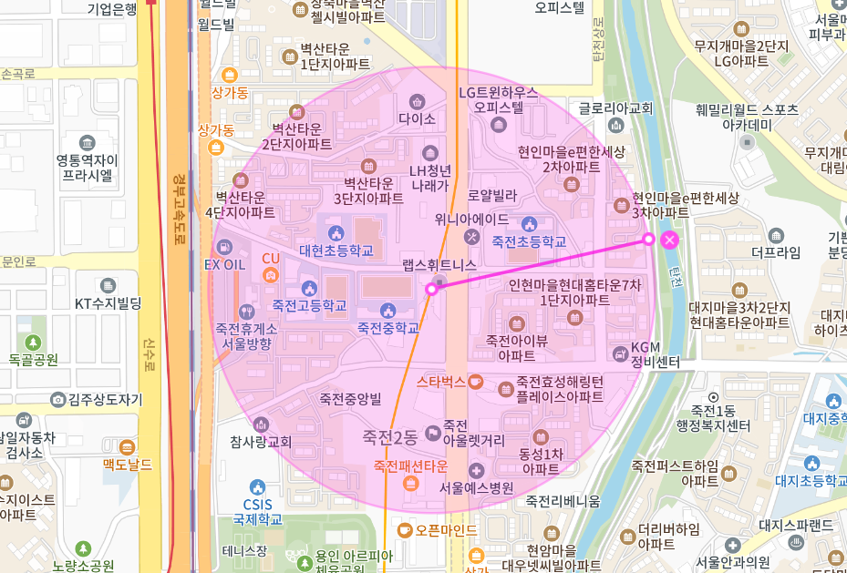 죽전동 월주차 _ 24시간 탑차까지 주차 가능한 주차장
