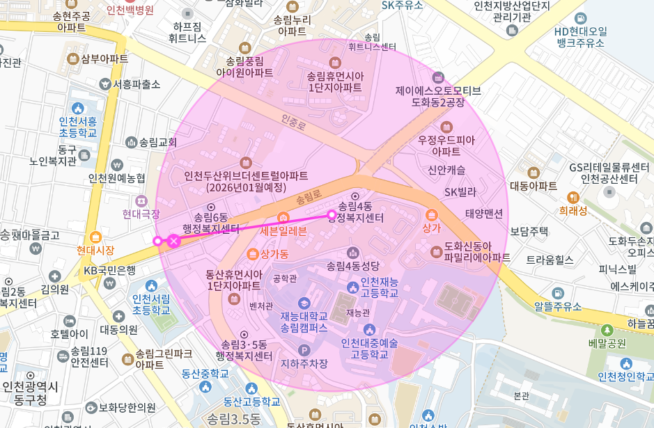 송림동 월주차 _ 송림4동 행정복지센터인근에 빈자리 단일 주차 가능