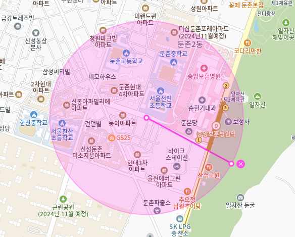 중앙보훈병원역 월주차_중앙보훈병원역 1분 거리 주차장
