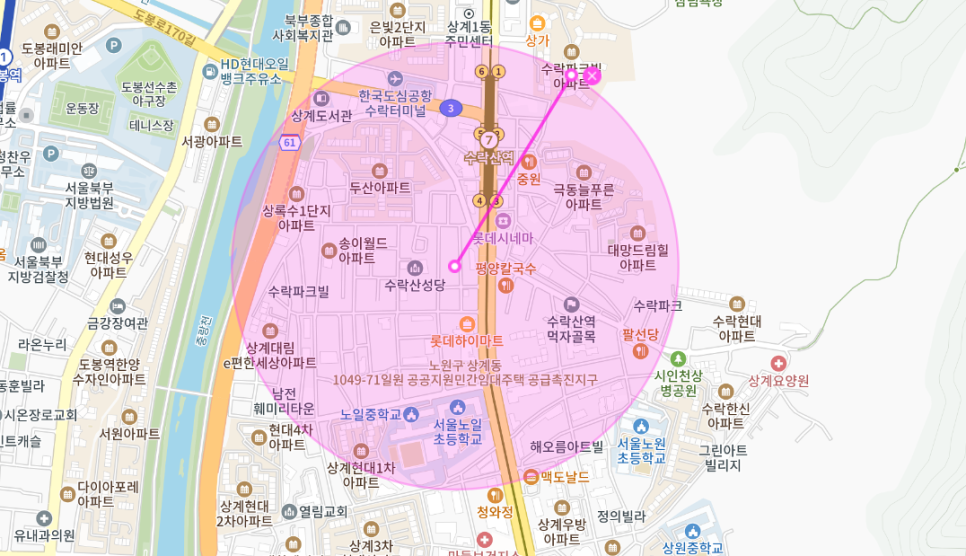 노원 월주차 _  수락산역  4번 출구에서 2분만에 도착 가능한 평일 주차장