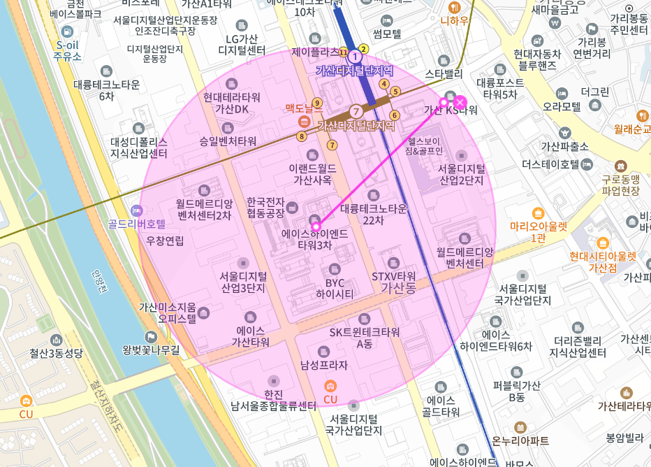 가산 월주차 _ 가산디지털단지역 / 지정석 / 단일주차 / 24시간 /