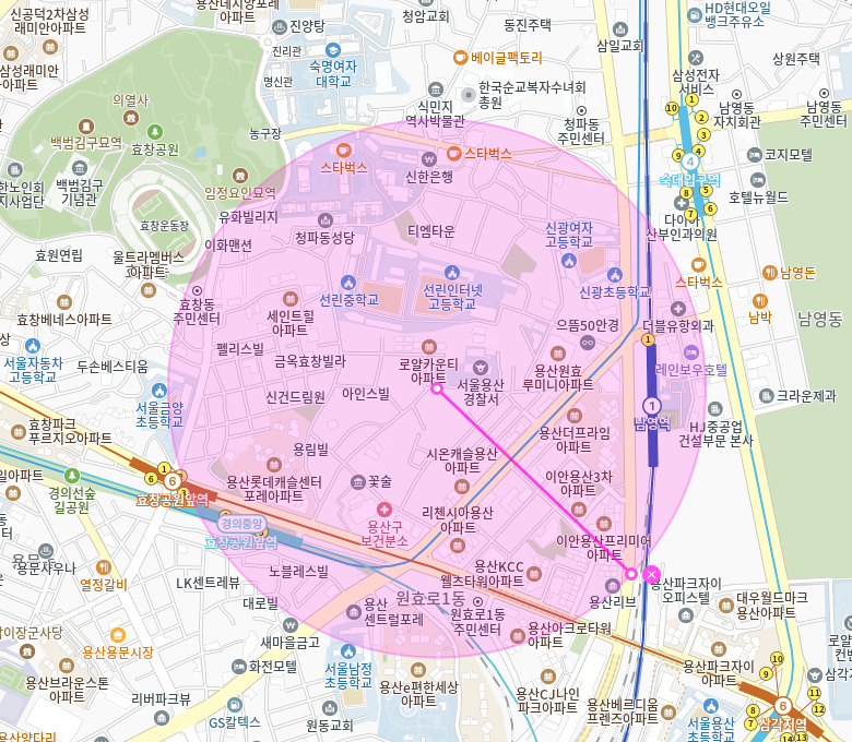남영역 월주차 / 남영역, 효창공원앞역도보 5분거리