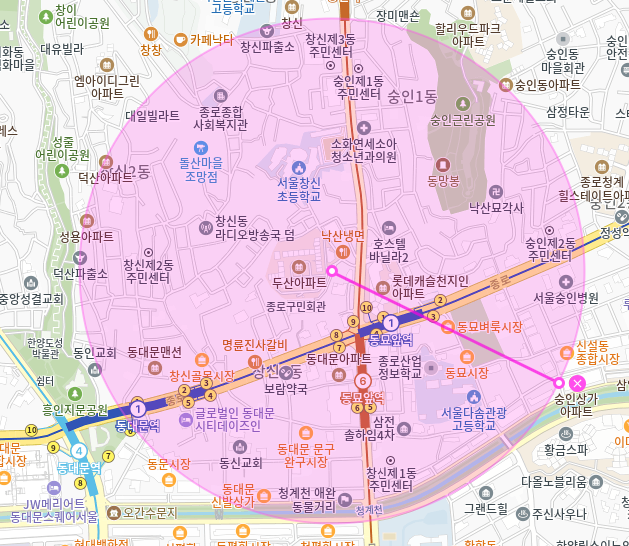 창신동 월주차_동묘앞역 10번출구 도보 1분거리 초역세권 단일주차장