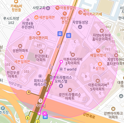 뚝섬 유원지역 월주차 / 자양역 1번출구 바로 앞, 기계식